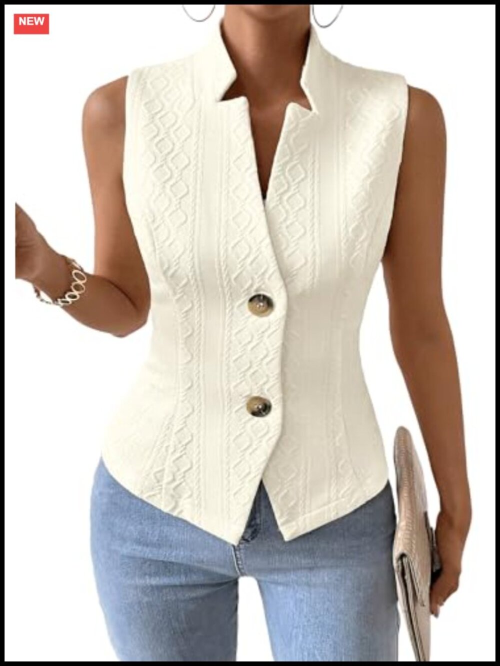 Sleeveless Sweater Vest Knit Stretchy Dressy Casual Top